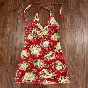 🌺 Hawaiian / Tropical Inspired Halter Top Dress | Size: Junior Medium